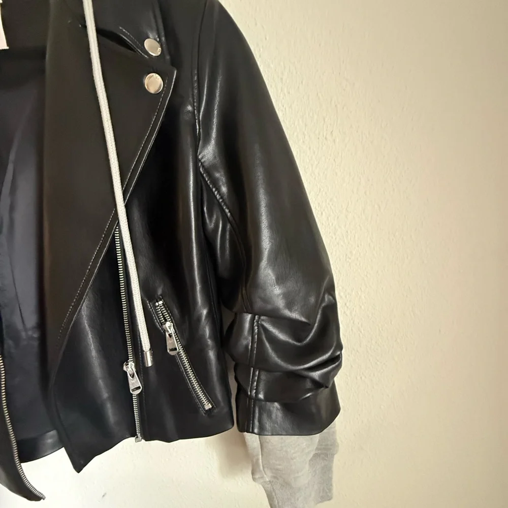 Cinq à Sept Evie Hooded Faux Leather Jacket - Picture 8 of 11